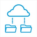 cloud storage, data exchange icon, vector, illustration, symbol Royalty Free Stock Photo